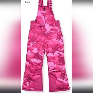 Girls size 7/8 bib coveralls/ pink camo